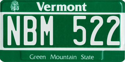 VT license plate NBM522