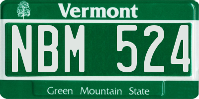 VT license plate NBM524