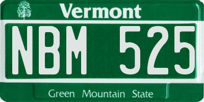VT license plate NBM525