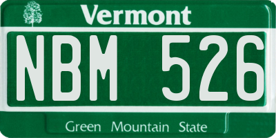 VT license plate NBM526