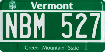 VT license plate NBM527