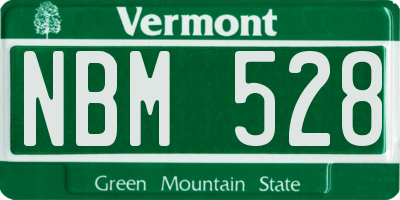 VT license plate NBM528