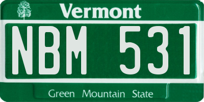 VT license plate NBM531