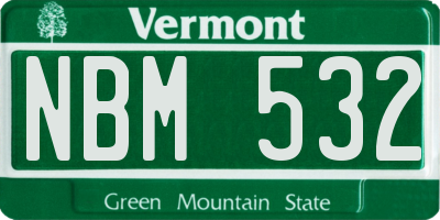 VT license plate NBM532