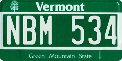 VT license plate NBM534