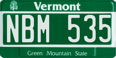 VT license plate NBM535