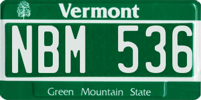 VT license plate NBM536