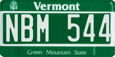 VT license plate NBM544