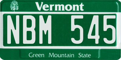 VT license plate NBM545