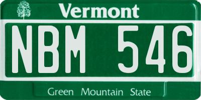 VT license plate NBM546
