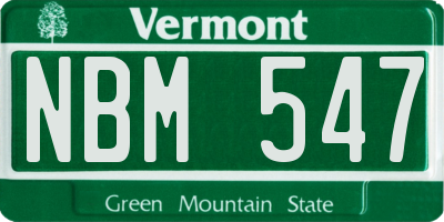 VT license plate NBM547