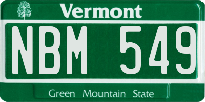 VT license plate NBM549