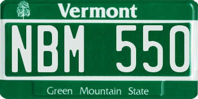 VT license plate NBM550