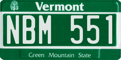 VT license plate NBM551