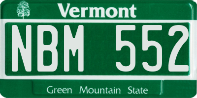 VT license plate NBM552