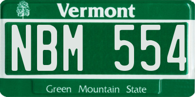 VT license plate NBM554