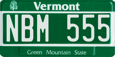VT license plate NBM555