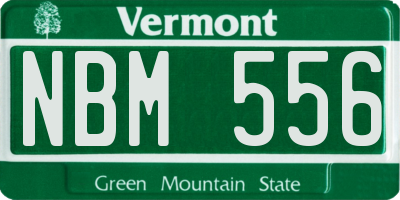 VT license plate NBM556