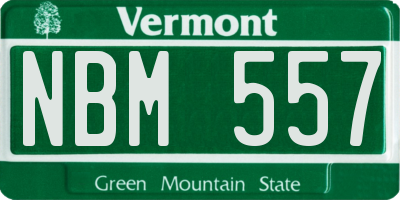 VT license plate NBM557