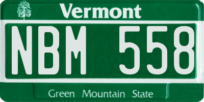 VT license plate NBM558