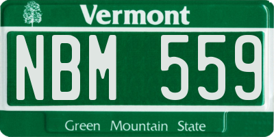 VT license plate NBM559