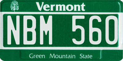 VT license plate NBM560