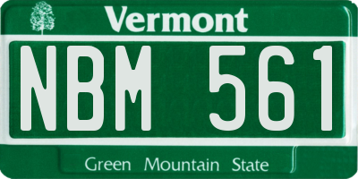 VT license plate NBM561
