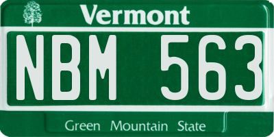 VT license plate NBM563