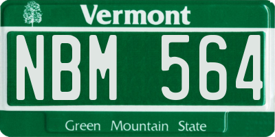 VT license plate NBM564