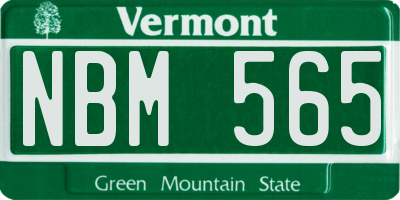 VT license plate NBM565