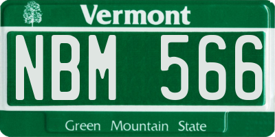 VT license plate NBM566