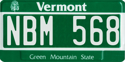 VT license plate NBM568
