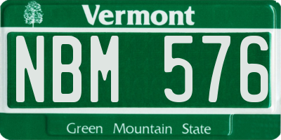 VT license plate NBM576