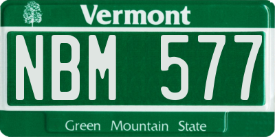VT license plate NBM577