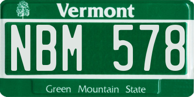 VT license plate NBM578