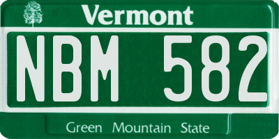 VT license plate NBM582