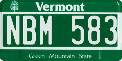 VT license plate NBM583