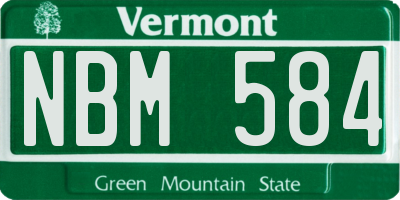 VT license plate NBM584