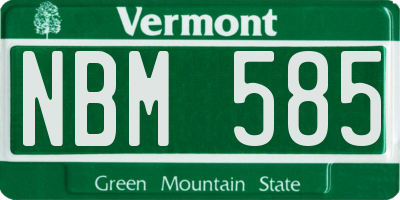 VT license plate NBM585