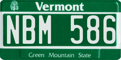 VT license plate NBM586