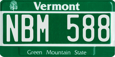 VT license plate NBM588