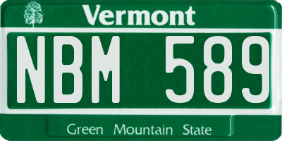 VT license plate NBM589