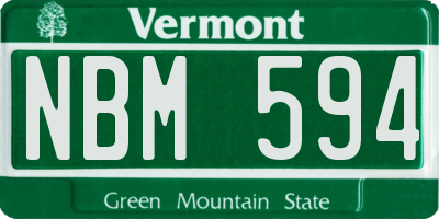 VT license plate NBM594
