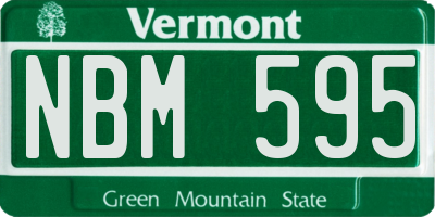 VT license plate NBM595