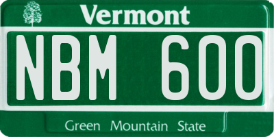 VT license plate NBM600