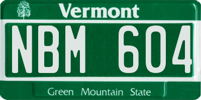 VT license plate NBM604