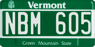 VT license plate NBM605