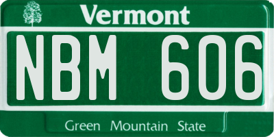 VT license plate NBM606
