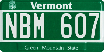 VT license plate NBM607