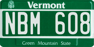 VT license plate NBM608